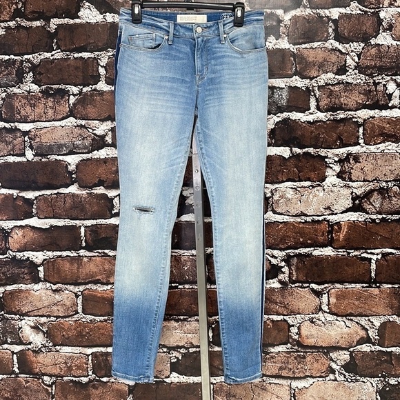 Marc Jacobs Jeans Rolled Hem Slim Distressed Ombre Denim Stripe Size 29 - Picture 9 of 13